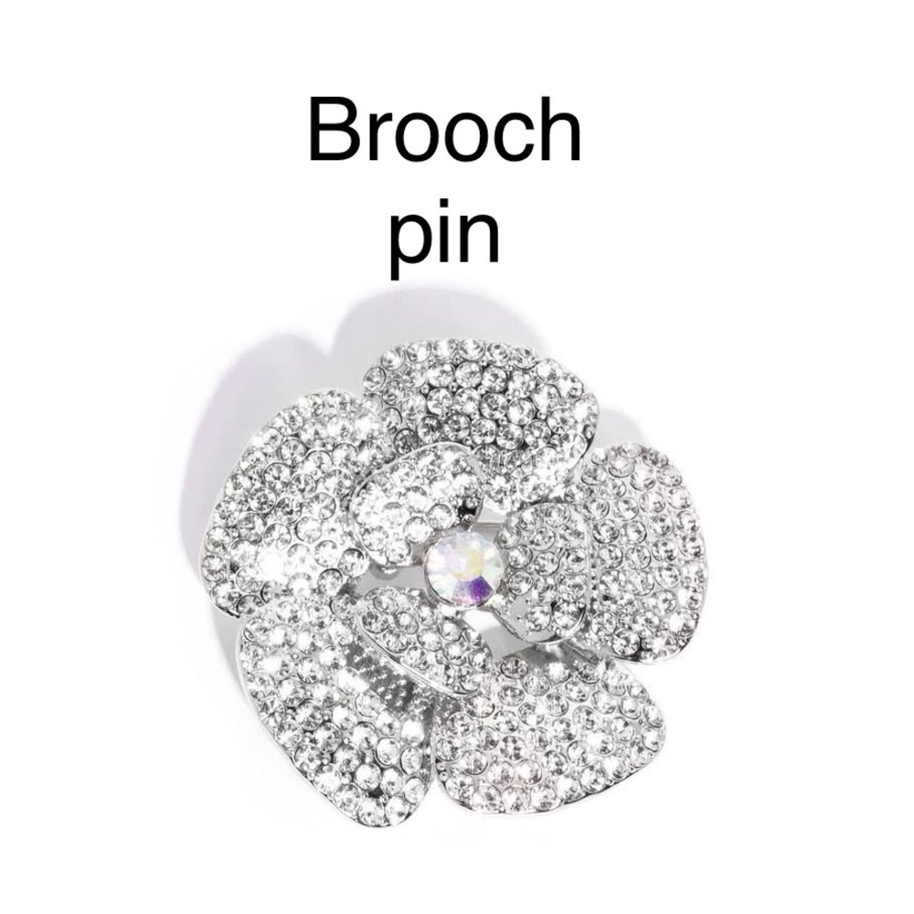 Elegant Silver Flower Brooch Pin